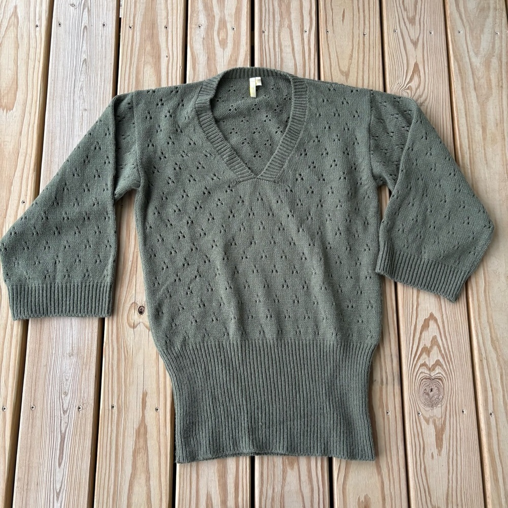 ** Iro Green V-Neck knit Oversized Sweater Tunic Medium